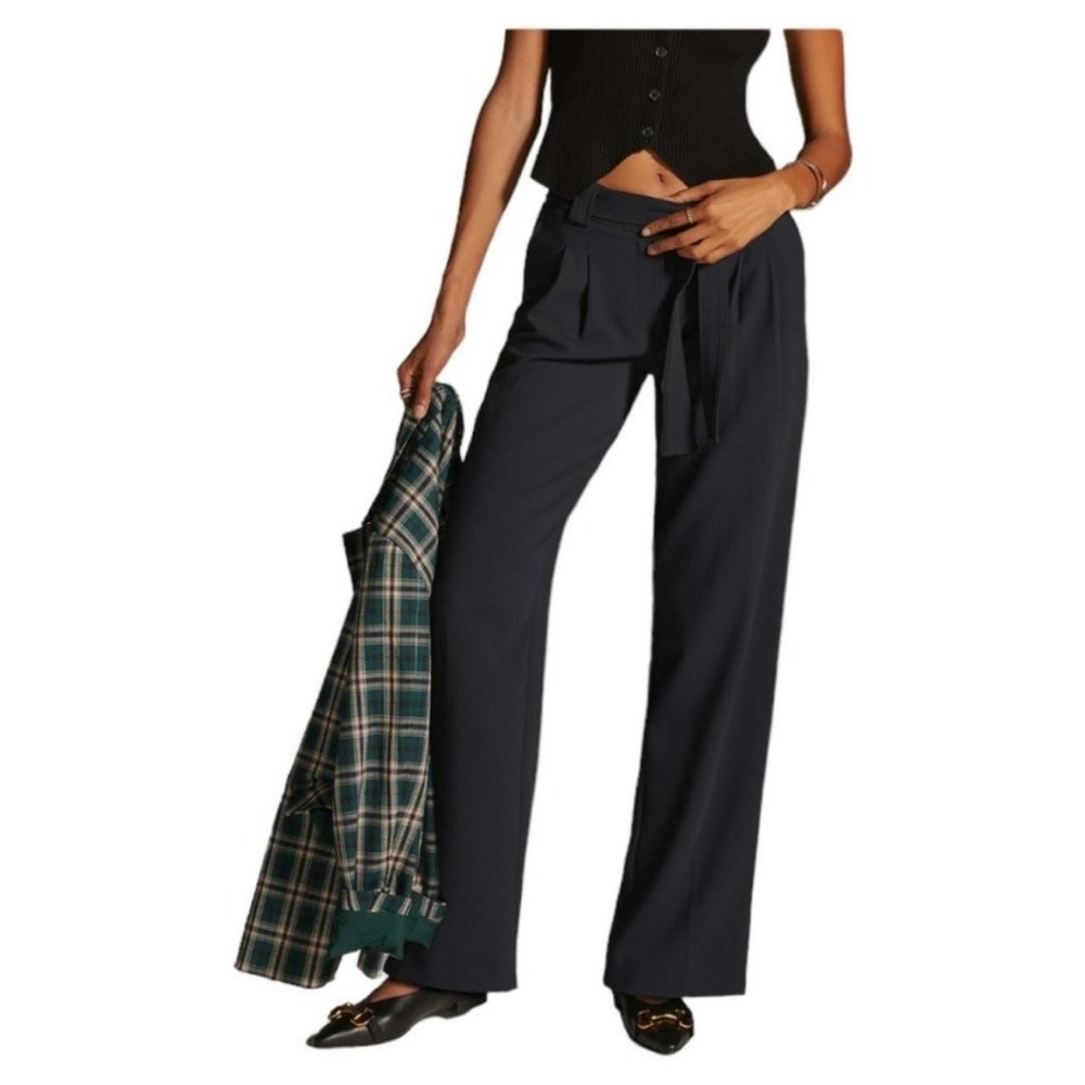 Maeve Soft Tailored Belted Trousers Women Size 6